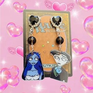 Heart and Character Dangle Earrings